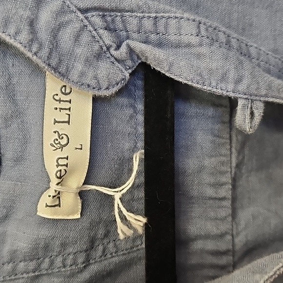 Men's, Blue, Short, Sleeve, Linen, Baggy, Travel, Summer, Lightweight, Office - Picture 2 of 4